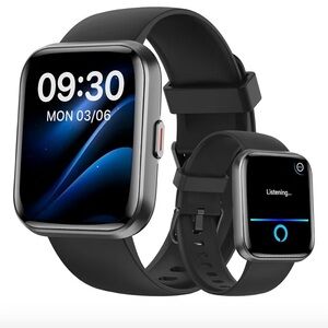 Black Smart Watch with Voice Assistant